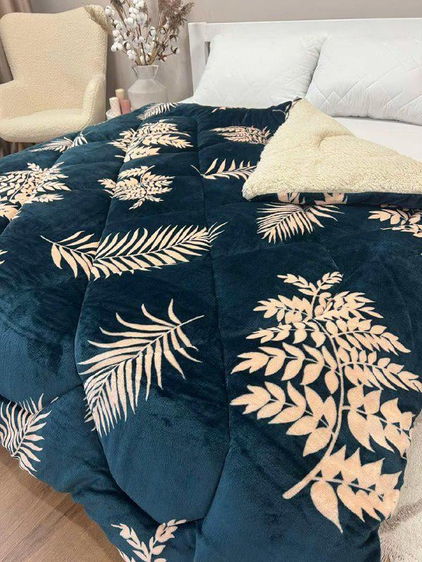 Одеяло из велюра и овчины 195x215 см Зеленый (28740629) - фото 5 Одеяло из велюра и овчины 195x215 см Зеленый (28740629) - фото 5