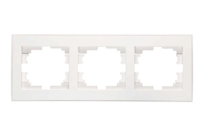 Рамка тройная Lezard Rain с боковой вставкой Белый (26525948)
