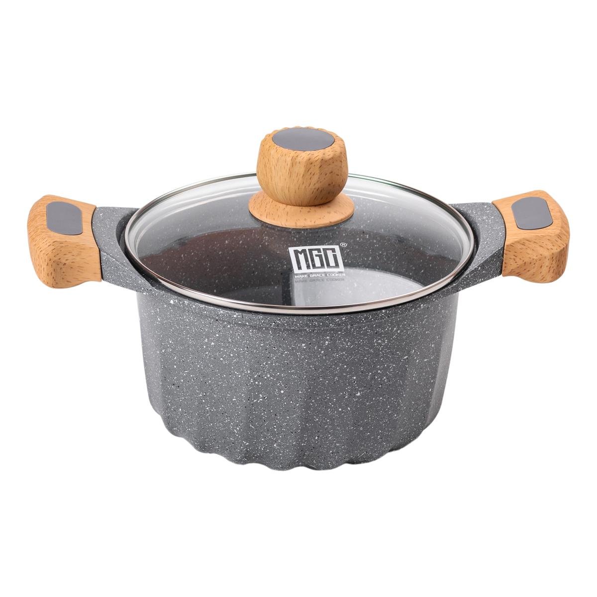 Каструля алюмінієва MGC алюмінієва у французькому стилі з антипригарним покриттям скляна кришка 3 л - фото 1 Каструля алюмінієва MGC алюмінієва у французькому стилі з антипригарним покриттям скляна кришка 3 л - фото 1