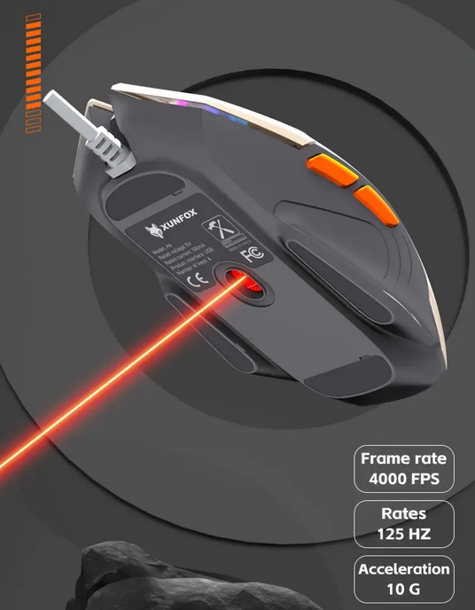 Мышь игровая компьютерная XUNFOX H6B RGB 3600 DPI Синий - фото 4 Мышь игровая компьютерная XUNFOX H6B RGB 3600 DPI Синий - фото 4