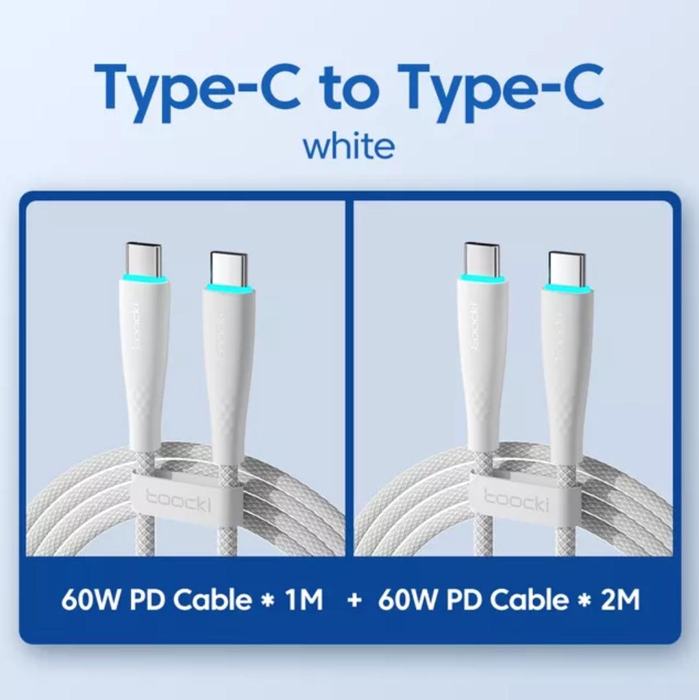Набор кабелей Toocki PD60W Type-C 2 м/1 м 2 шт. (230021) - фото 6