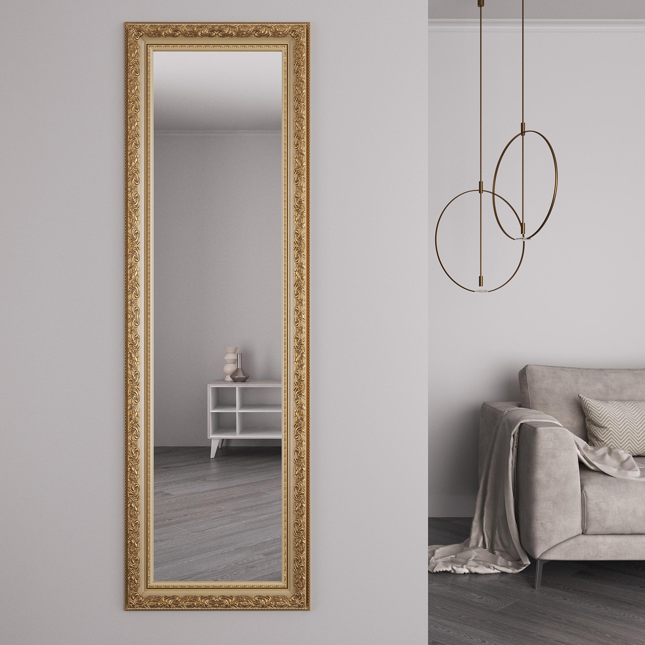 Зеркало в полный рост Black Mirror на стену 176х56 см Золото с патиной (8731А-35)