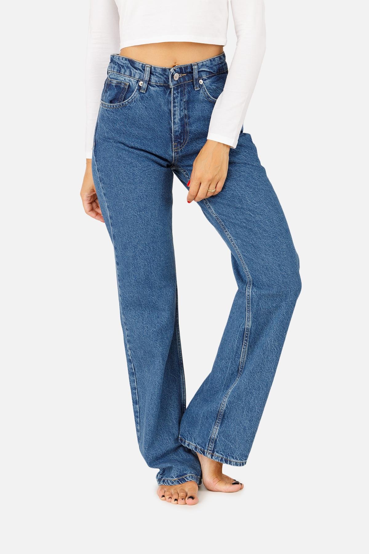 Джинси жіночі Straight ЦБ-00257328 р. 42 Темно-синій (SKT001012621) - фото 2