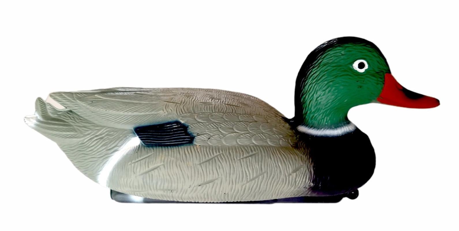 Садовая фигура муляж Селезень с килем пластмассовый Серо-зеленый (23945399)