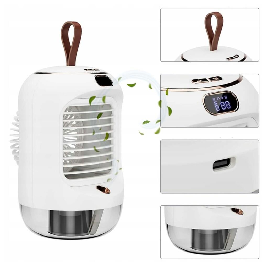 Вентилятор портативный XO MF76 3в1 с распылительным охлаждением увлажнитель для дома 3600 mAh 6W White (000504) - фото 3 Вентилятор портативный XO MF76 3в1 с распылительным охлаждением увлажнитель для дома 3600 mAh 6W White (000504) - фото 3