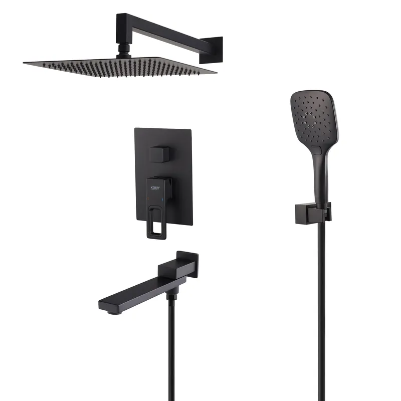 Встраиваемая душевая система KOER KB-66009-05 3 функции Black (KR6020)
