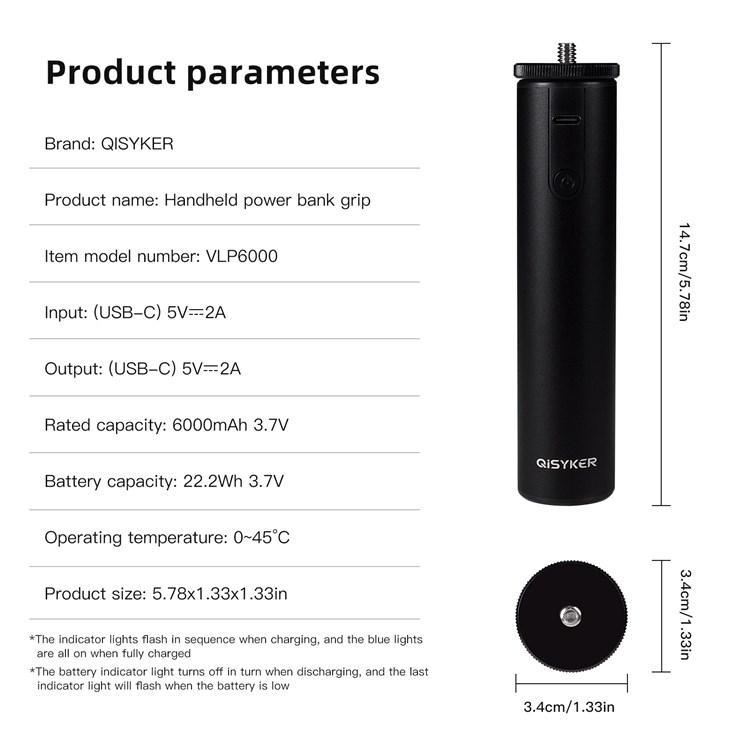 Монопод QISYKER VLP6000 для экшн-камеры с Powerbank 6000 ma - фото 9