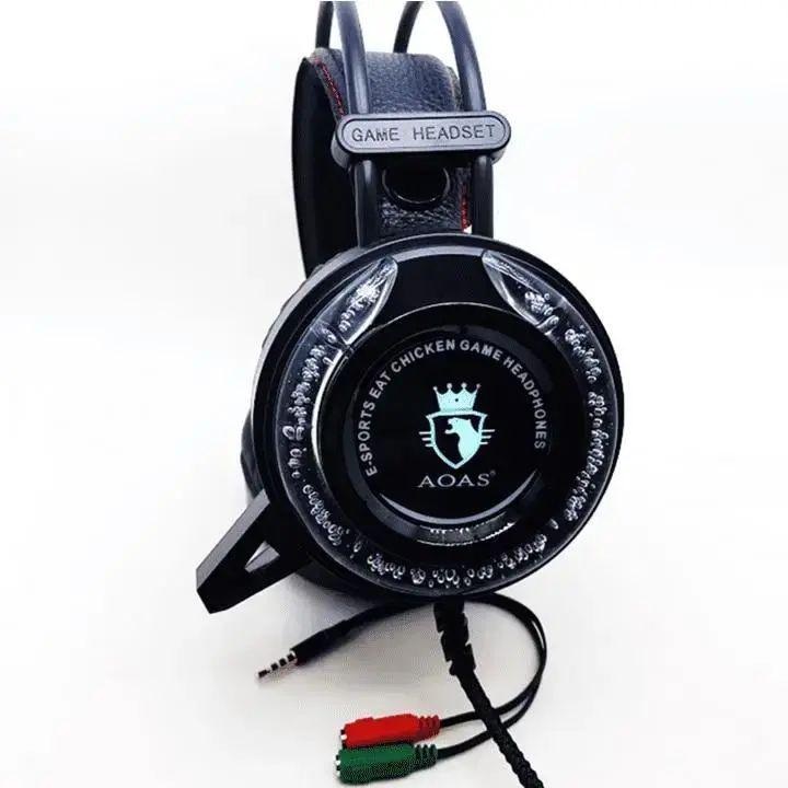 Наушники накладные игровые GAME AS-90 с всенаправленным микрофоном и RGB подсветкой 16 Ом 105 дБ Черный (opt-102261)
