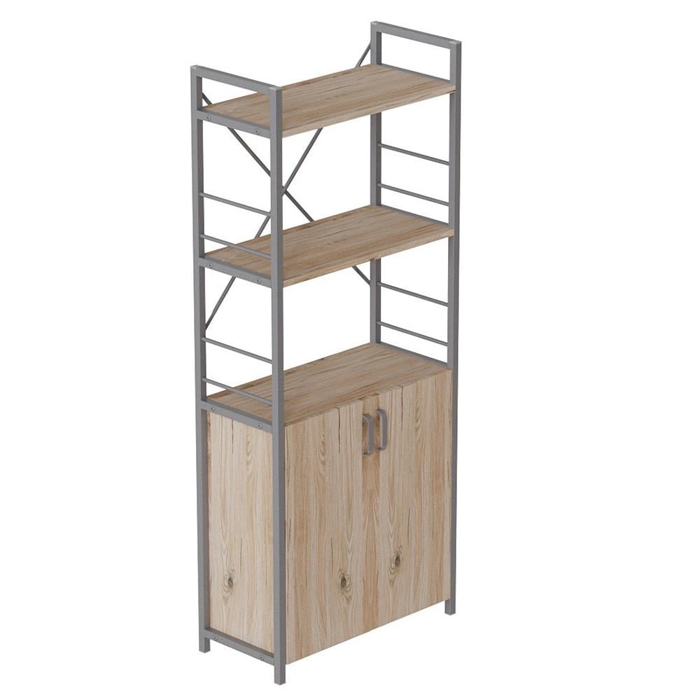 Этажерка Ferrum-decor 3/60 Коннект с тумбой 144x60x28 см Серый/Сан-Марино (FRD-104457)