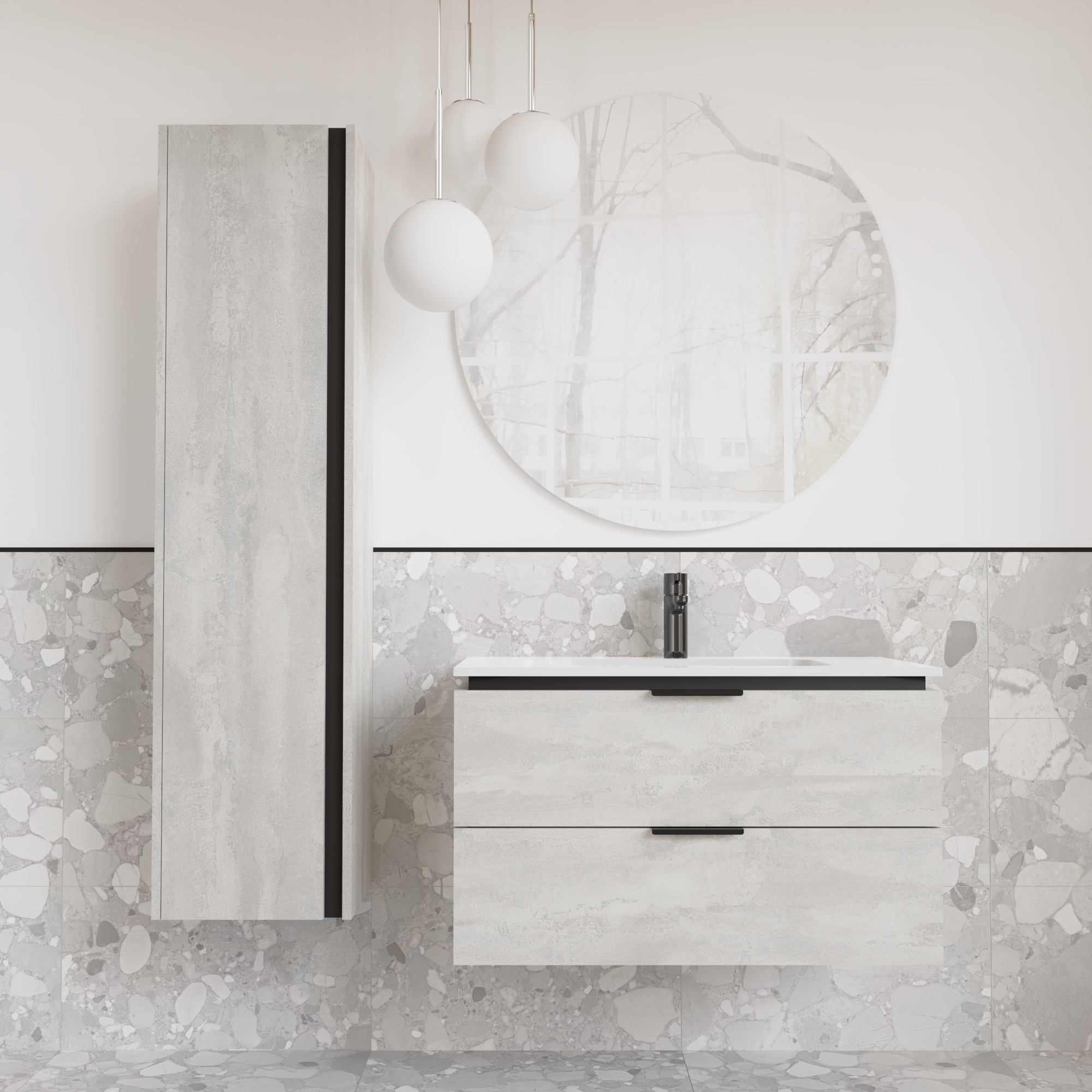 Тумба підвісна з раковиною MVK Vostok Icon 70 В2 700х450х530 мм Бетонний камінь (p270bt) - фото 4 Тумба підвісна з раковиною MVK Vostok Icon 70 В2 700х450х530 мм Бетонний камінь (p270bt) - фото 4