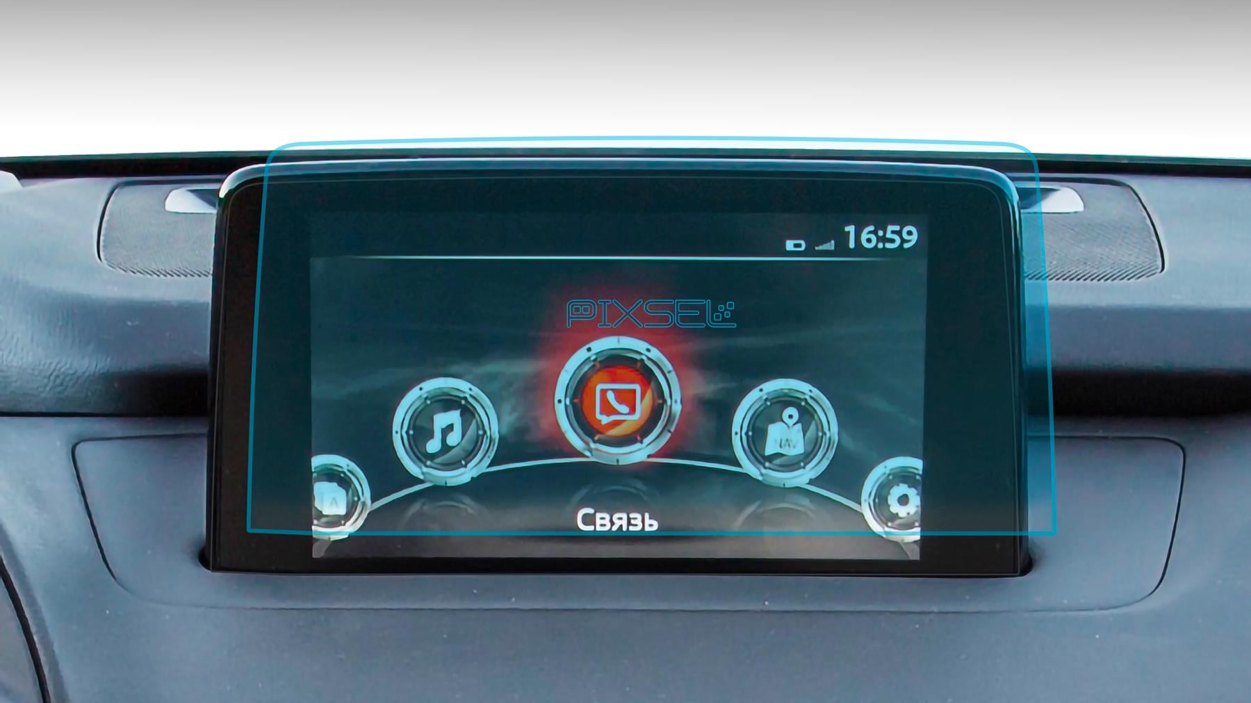Стекло защитное Pixsel гибридный глянец на монитор Mazda CX 9 10“ 2016-2019