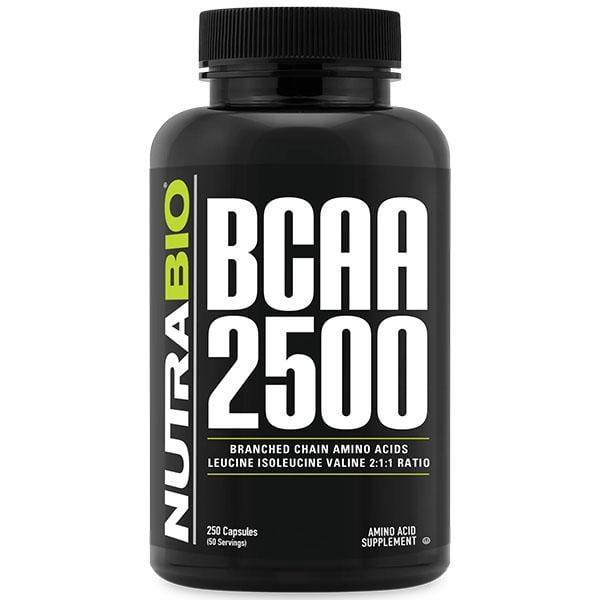 Аминокислота BCAA для спорта NutraBio BCAA 2500 250 капс. (000027151)