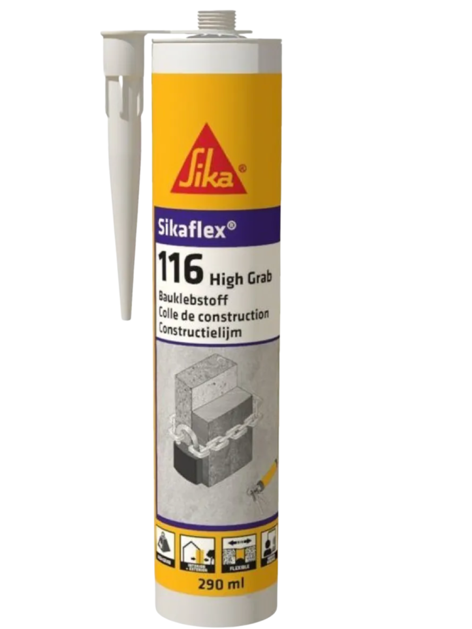 Клей конструкционный Sika Flex 116 High Grab с высокой начальной хваткой 290 мл (630698)