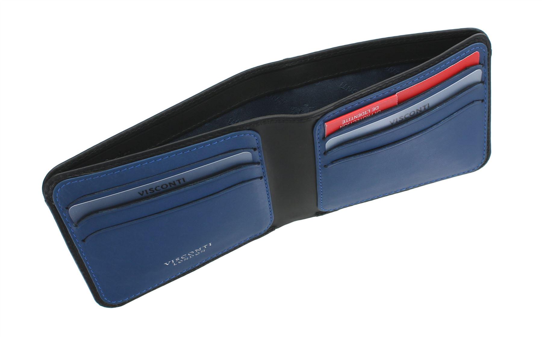 Гаманець чоловічий шкіряний Visconti VSL35 Trim з RFID Black-Cobalt - фото 4