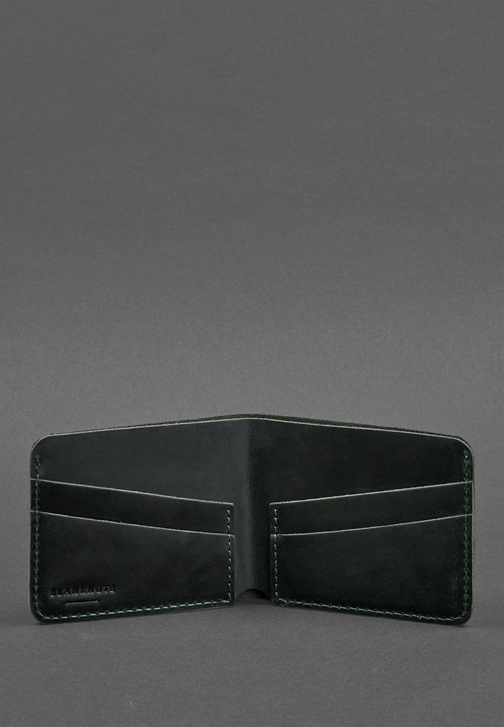 Портмоне мужское Кожаное BlankNote 4.1 4 кармана Зеленый (A-026127) - фото 4 Портмоне мужское Кожаное BlankNote 4.1 4 кармана Зеленый (A-026127) - фото 4