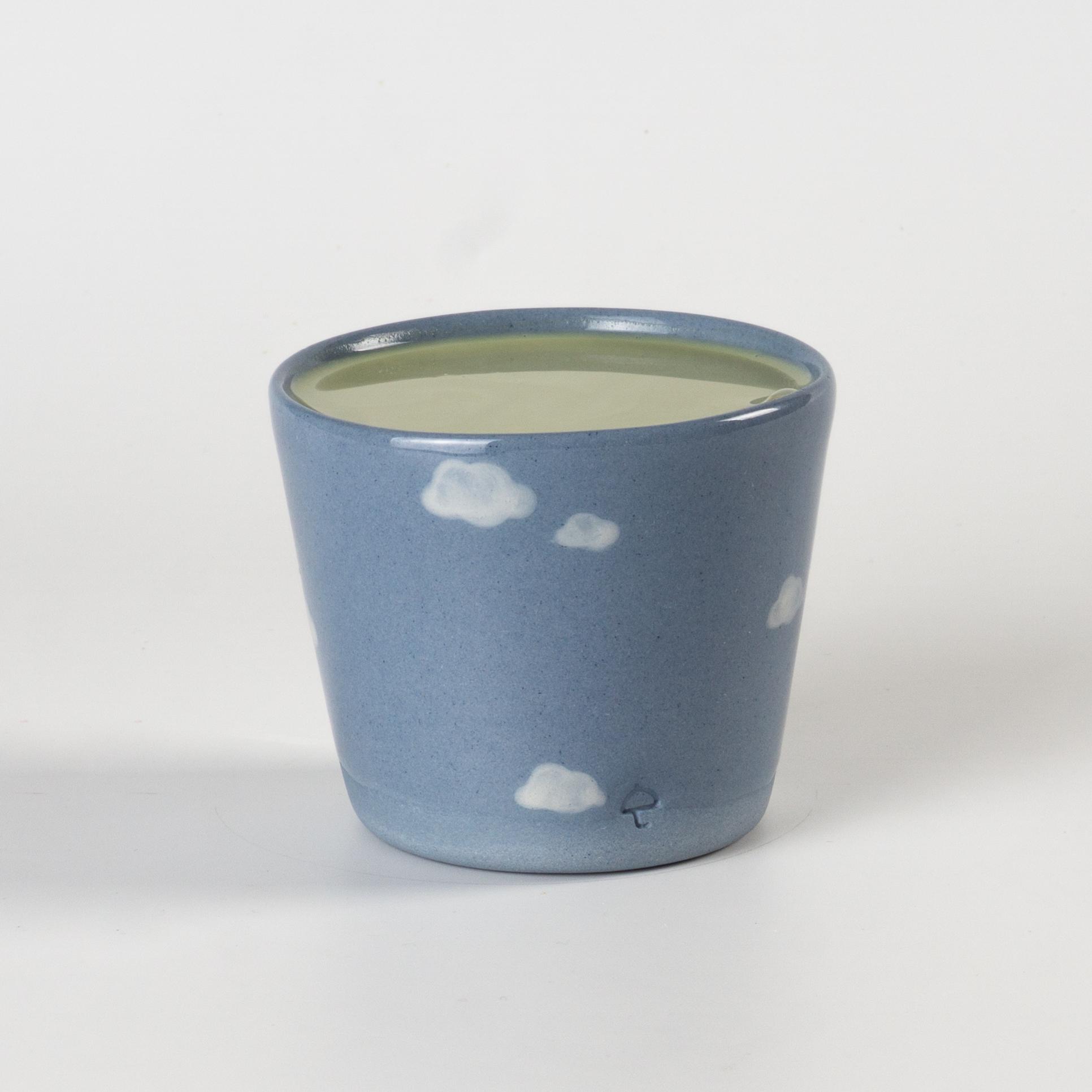 Стаканчик керамический с облаками ручная работа полуфарфор 200 мл (PRS-GL-IMG-ONE-I-CLUD) - фото 2