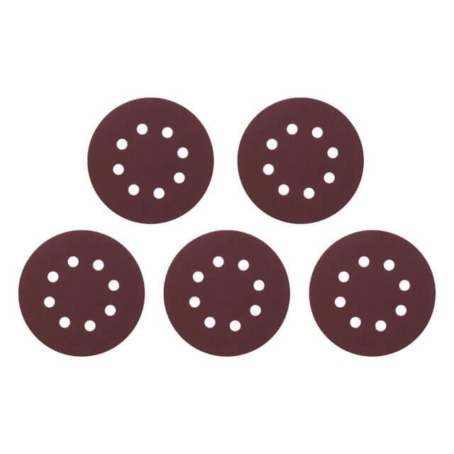 Круг наждаковий Intertool самоклеючий з отворами папір клас С 125 мм густина 140 г/м2 К180 5 од. (BT-0589)