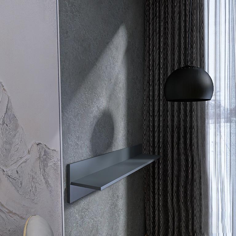 Полочка настенная Лайт ПЛН-1 1000х220х282 мм Графит (11133) - фото 6