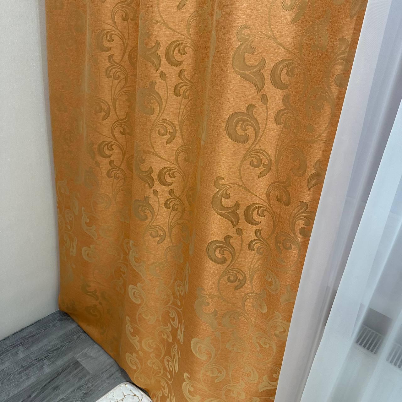 Штори Toscana жаккардові 1,5х2,7 м 2 шт. Персиковий - фото 9