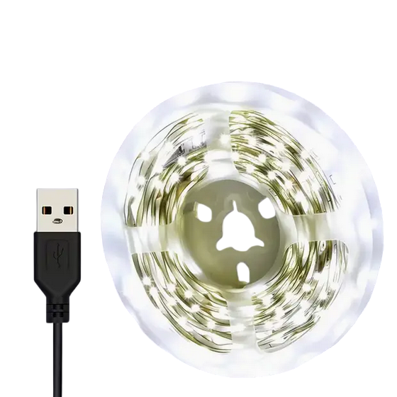Светодиодная клеящаяся лента USB 2 м Белый (BJ-5VWW-2)