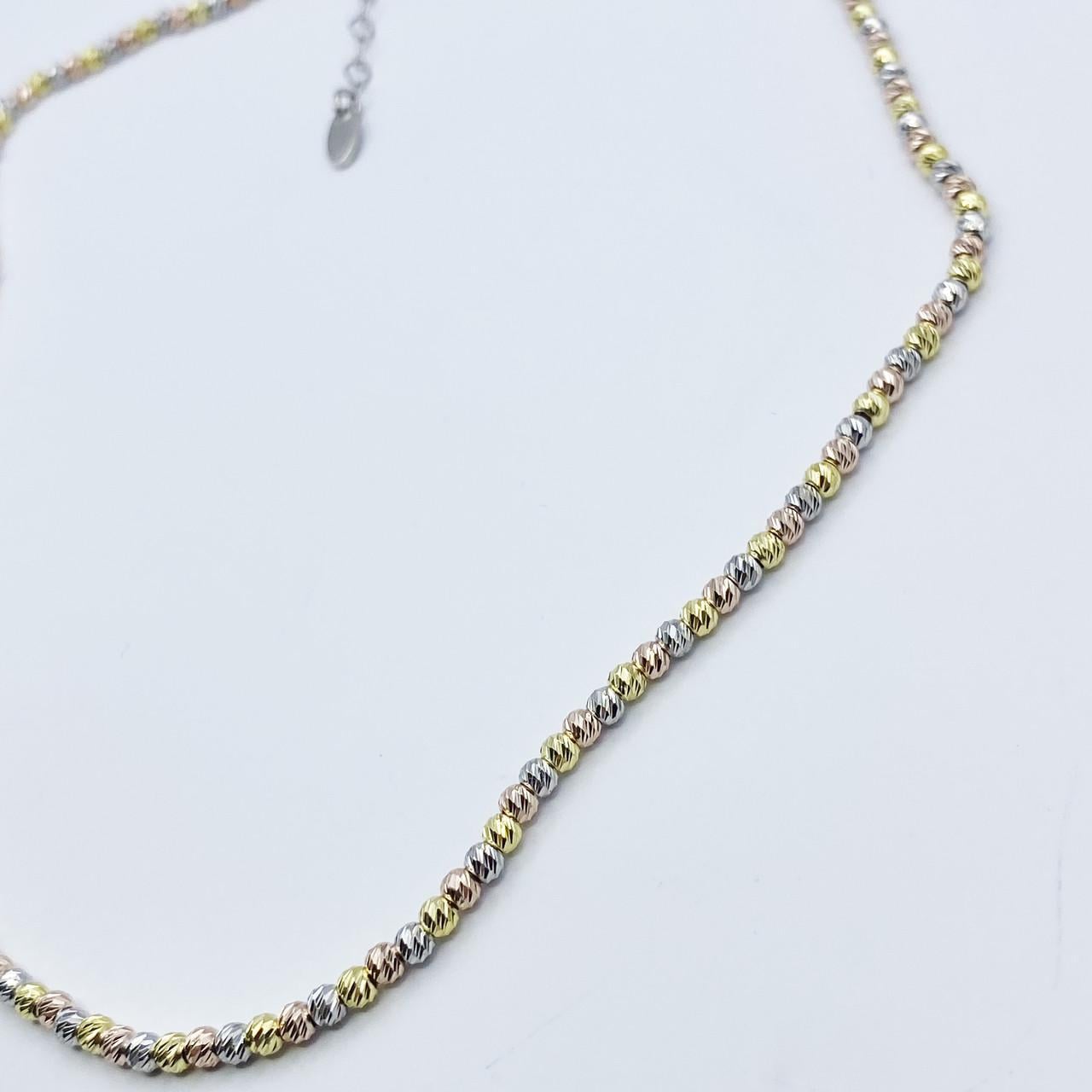 Колье серебряное Шарики 40+5 см 10,86 г (2131835696)