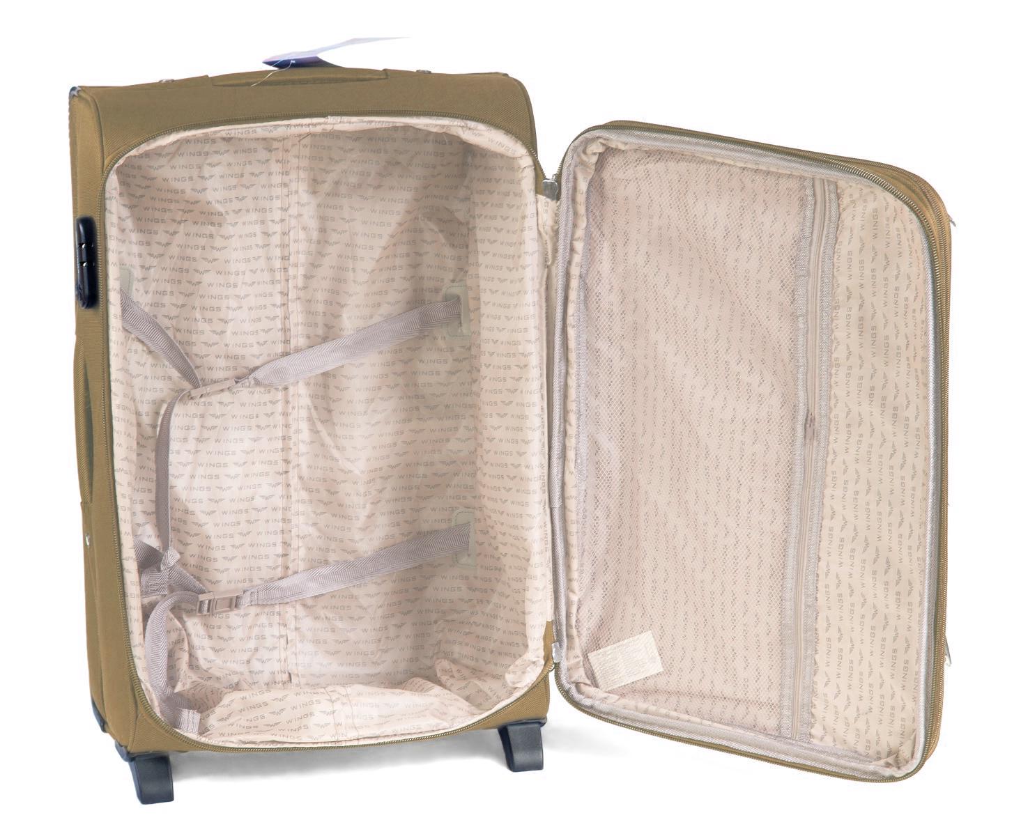 Чемодан тканевый Wings 6802 малый 2 колеса Светло-коричневый (Vt00229) - фото 3 Чемодан тканевый Wings 6802 малый 2 колеса Светло-коричневый (Vt00229) - фото 3