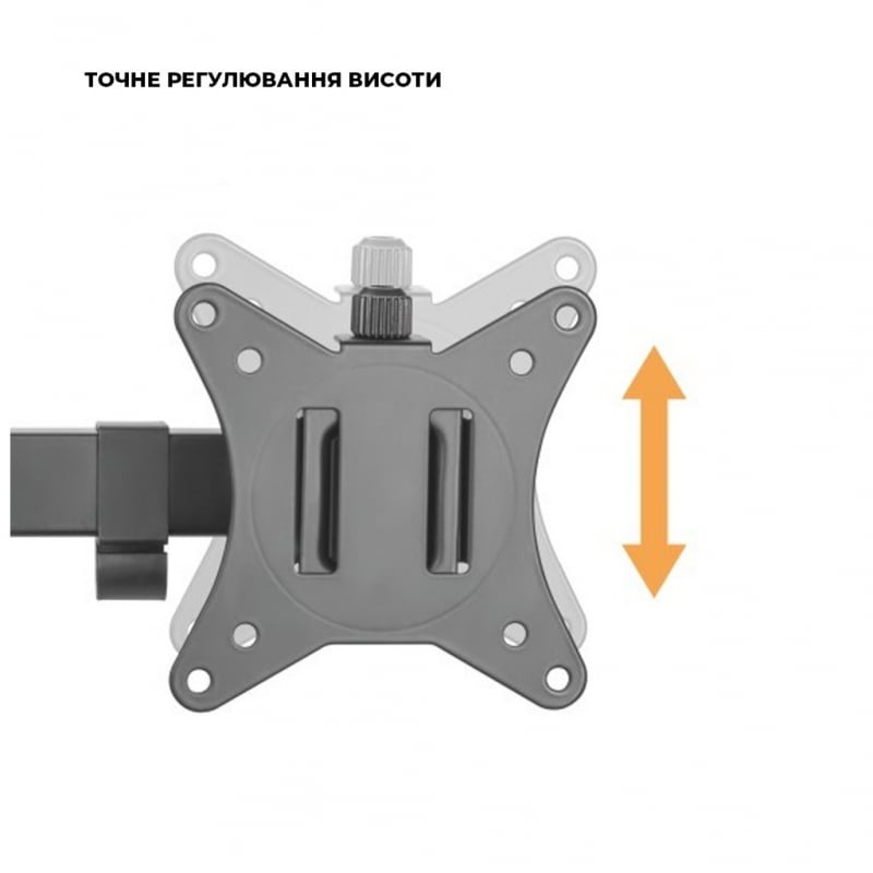 Кронштейн для монітора Brateck LDT66-C024 для двох моніторів 15-26" Чорний (22631568) - фото 8