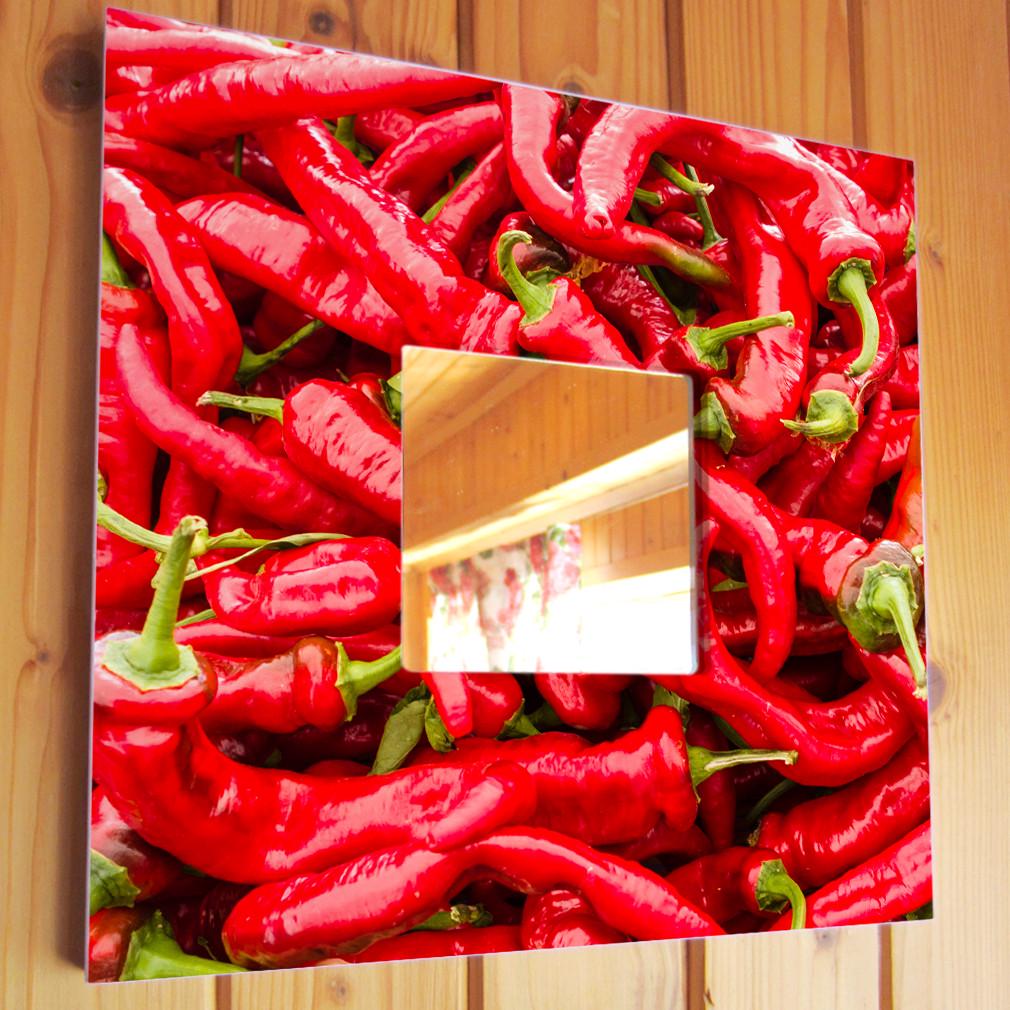 Зеркало декоративное Жгучие перчики чили 260х260 мм (M03721)