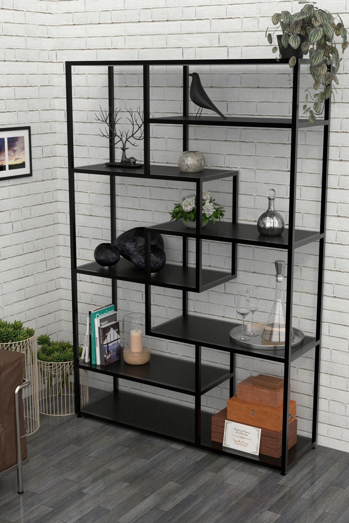 Стеллаж EcoLoft Mirelle DSP-1163 в стиле черный лофт (24368672)