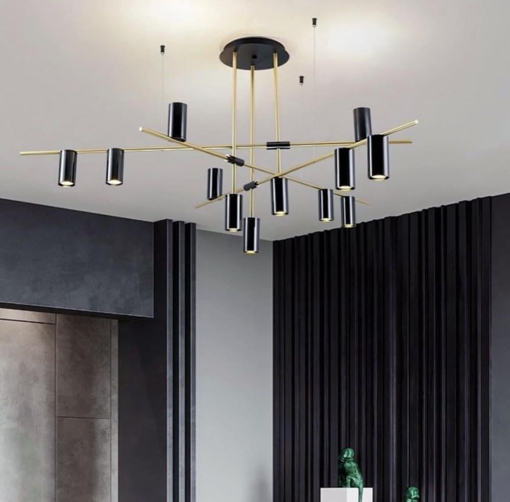 Світильник подовжений з 12 чорними спотами Золотий (LF_Y 8857B-12) - фото 1 Світильник подовжений з 12 чорними спотами Золотий (LF_Y 8857B-12) - фото 1