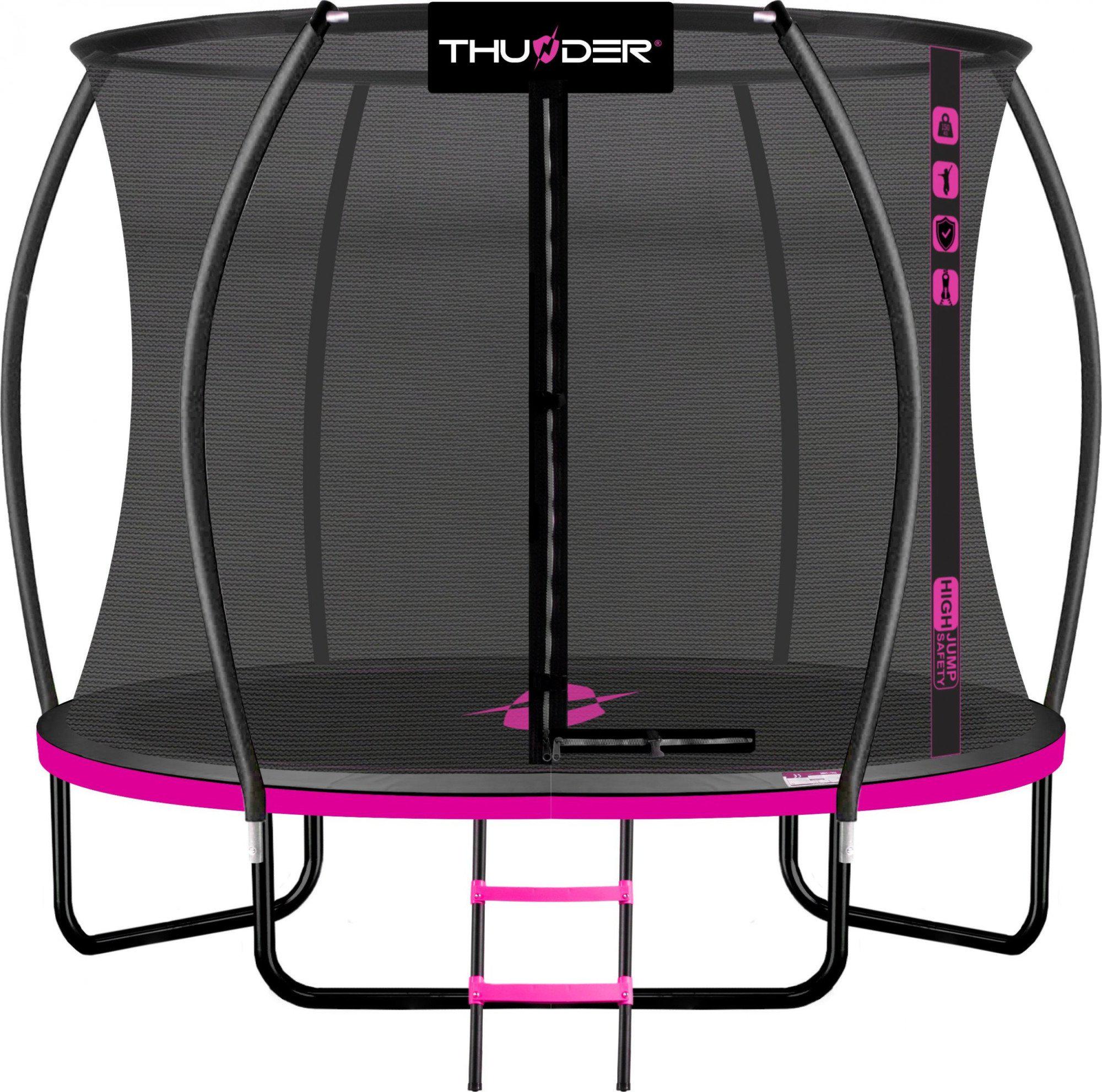 Батут Thunder INSIDE ULTRA з внутрішньою сіткою 6 футів 185 см Чорно-рожевий (407483) - фото 1