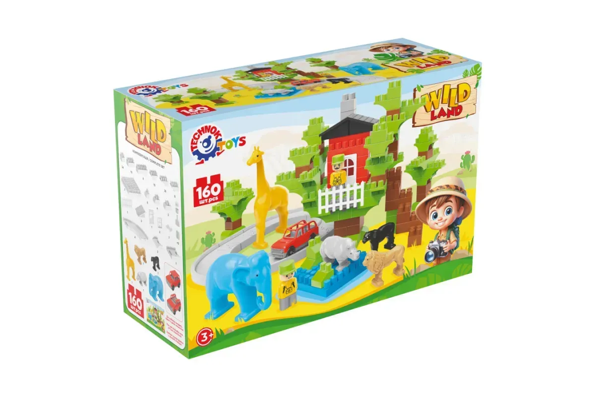 Конструктор детский ТехноК Зоопарк из пластика на 160 деталей Разноцветный (150-98-TH1119)