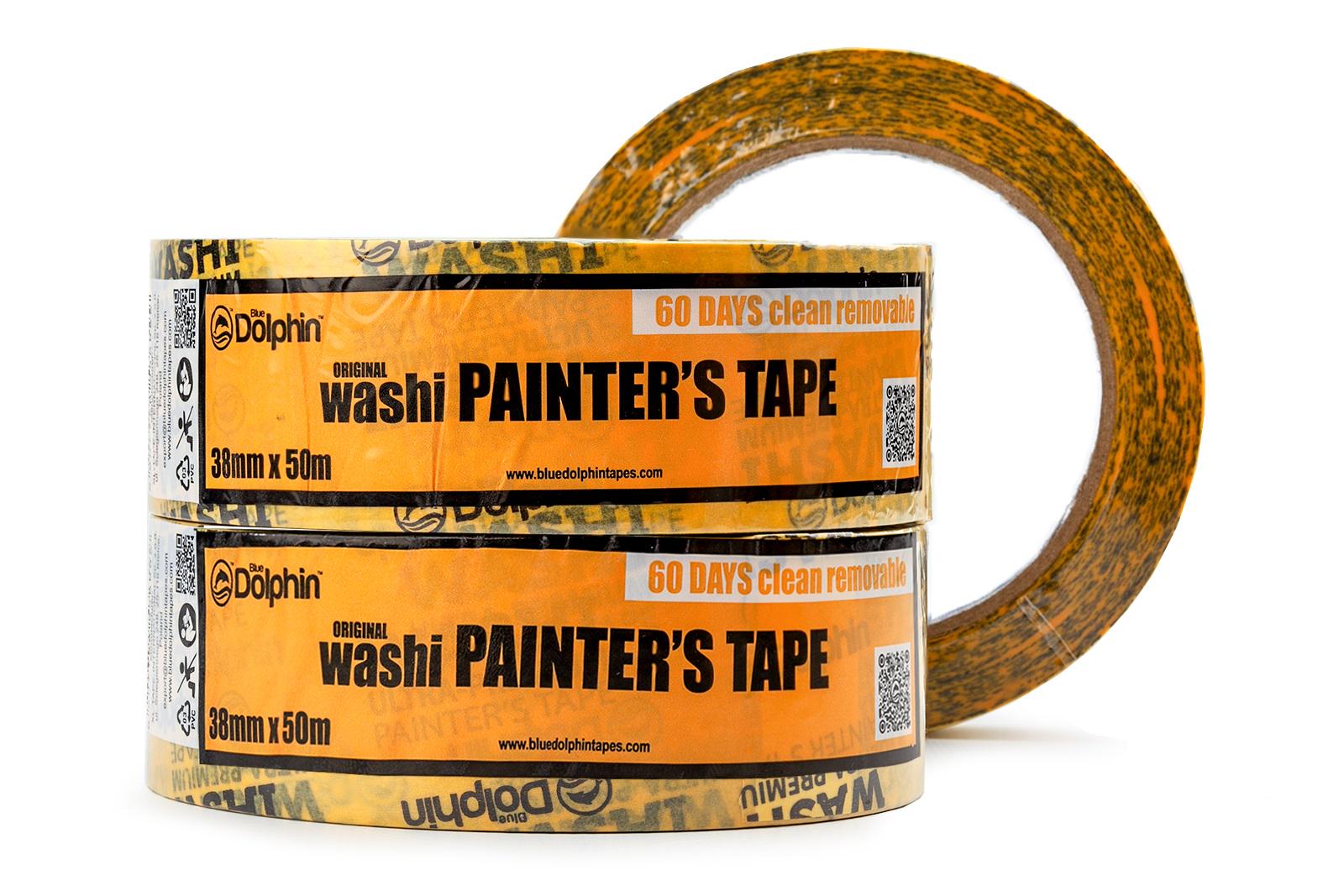 Стрічка-скотч малярна Blue Dolphin Washi XF7 рисовий папір 38 мм 50 м 3 шт. (300-1-03_3)