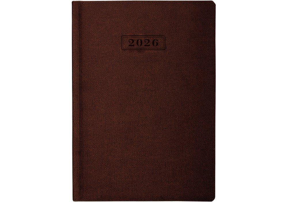 Дневник датированный 2026 Optima Dublin A5 352 стр. Коричневый (O26125-07)