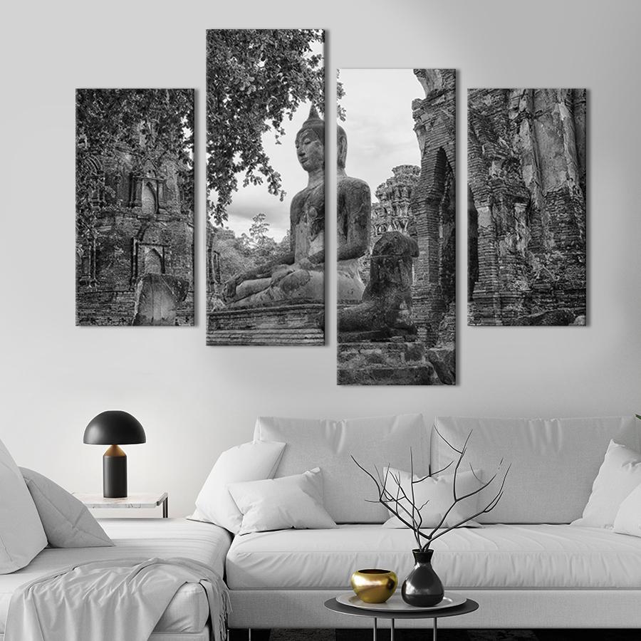 Картина модульная из 4 частей Древняя статуя Будды XL 149x106 см (82-42)