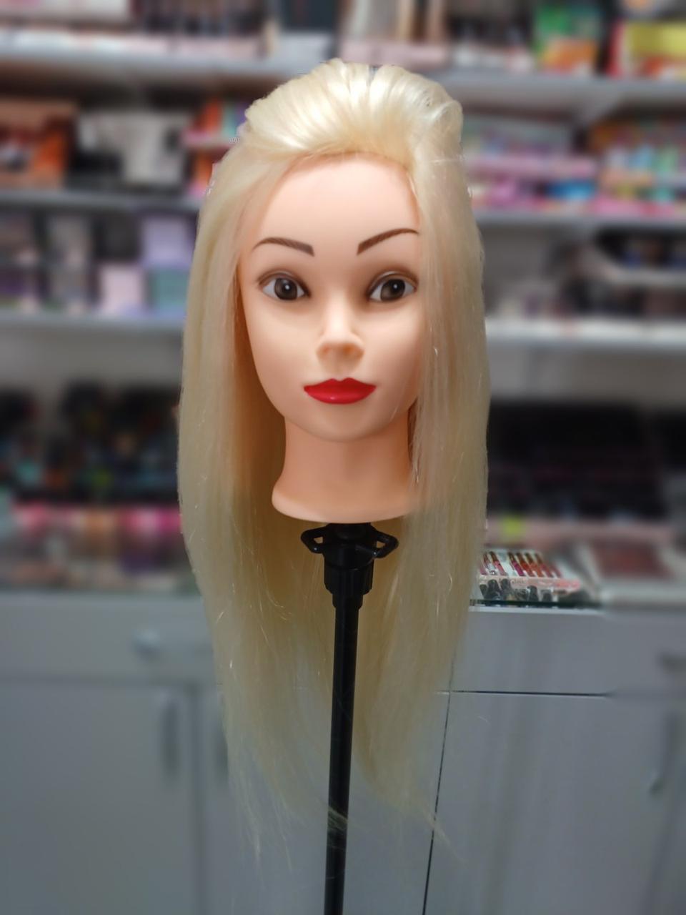 Голова-манекен з натуральним волоссям (GLV-A5-613)