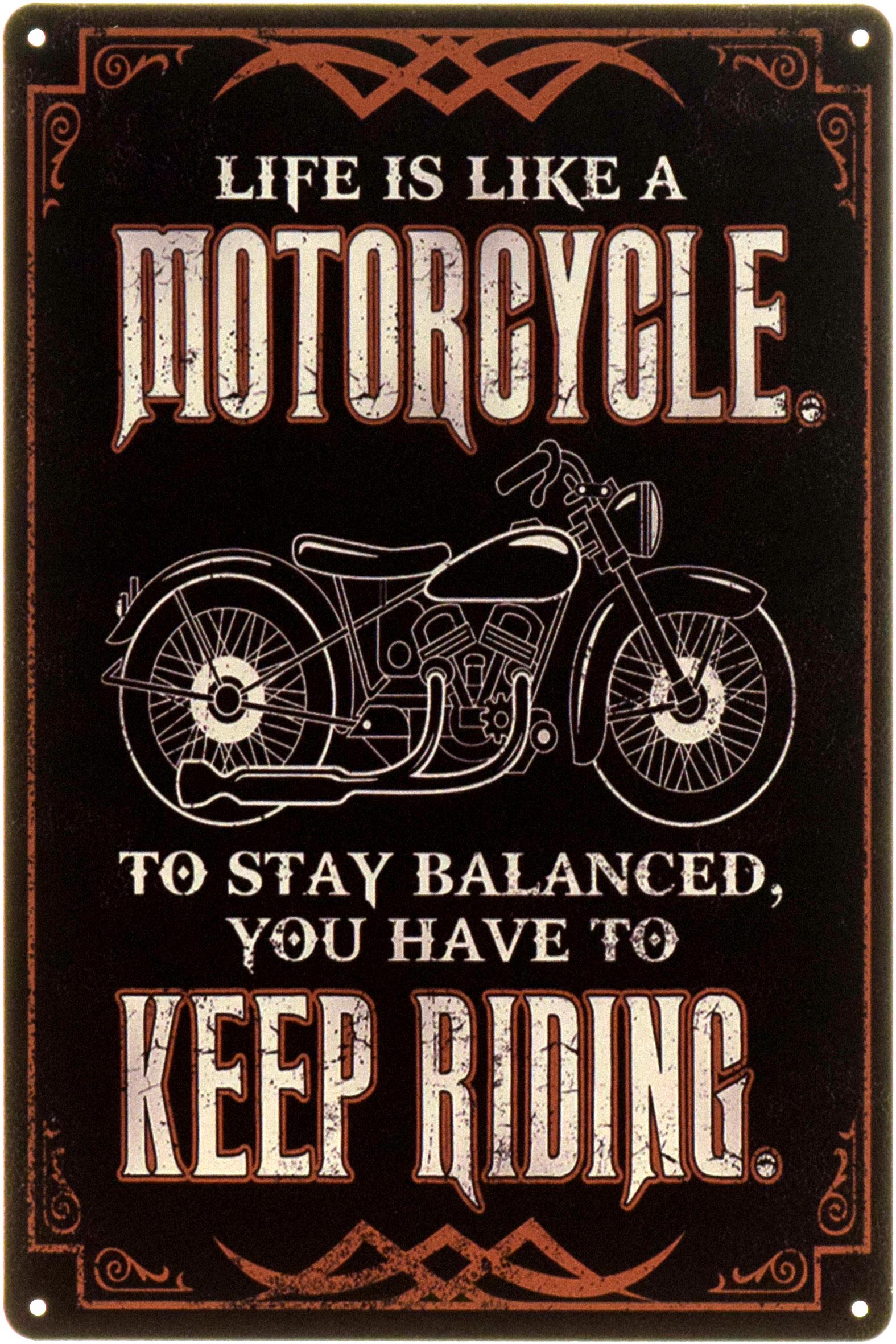 Табличка металева "Life Is Like A Motorcycle" 20x30 см (ms-104518) Табличка металева "Life Is Like A Motorcycle" 20x30 см (ms-104518)