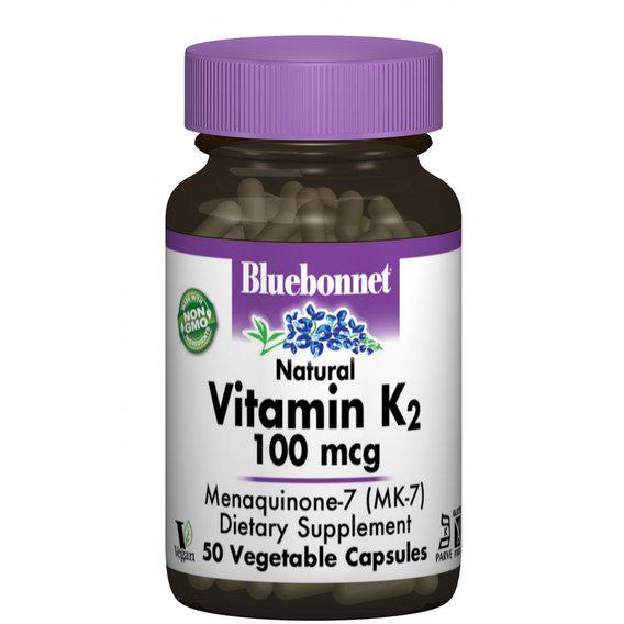 Вітамін K Bluebonnet Nutrition Vitamin К2 100 mcg 50 Veg Caps - фото 1