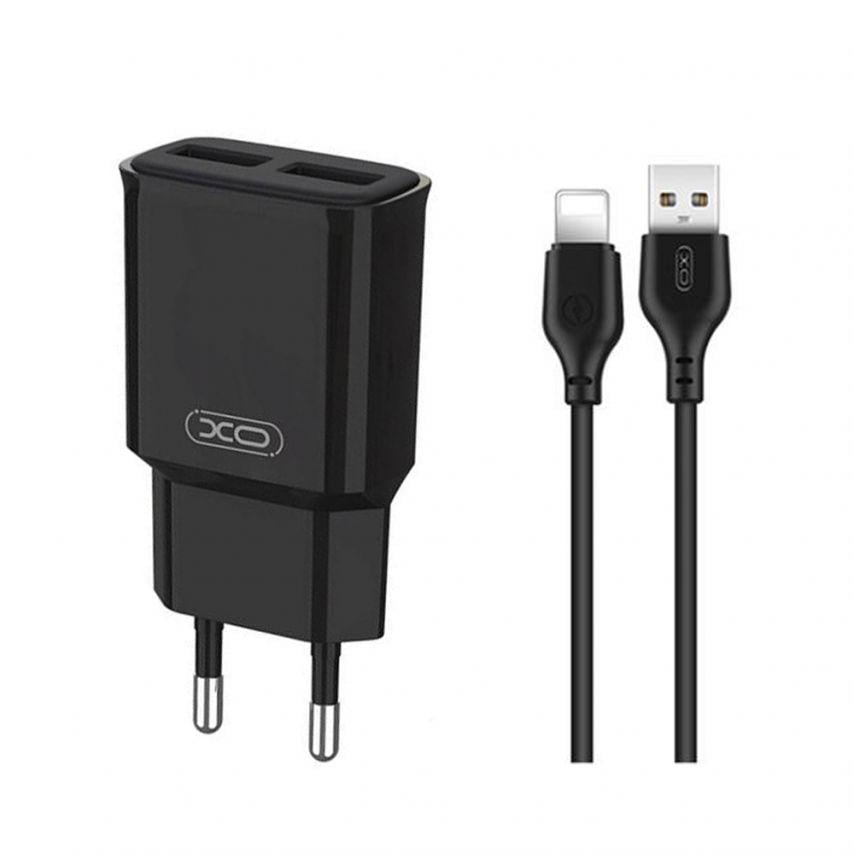 Адаптер Xo L92C 2 USB/2.4A/Data Cable USB to Lightning Black