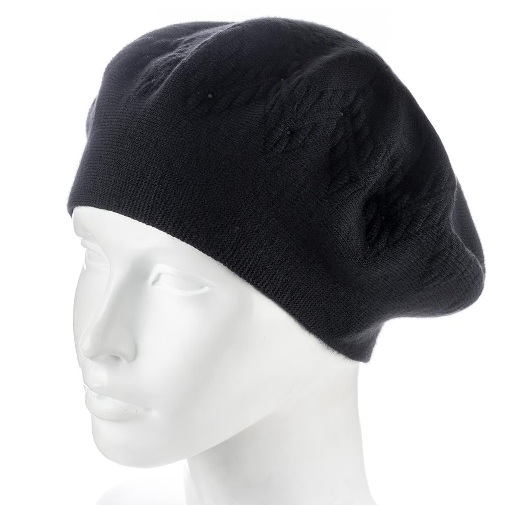 Берет женский Zolly ZH246 шерстяной двойной Черный (132361)