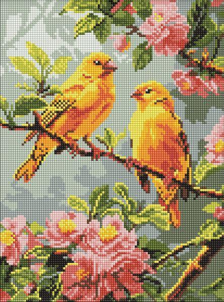 Алмазна мозаїка Весняні канарки art_selena_ua 30х40 см (AMO8164)
