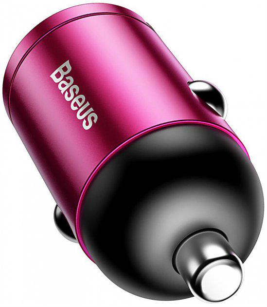 Адаптер автомобільний BASEUS QC3,0 30W 3А Pink (fab2a643) - фото 3