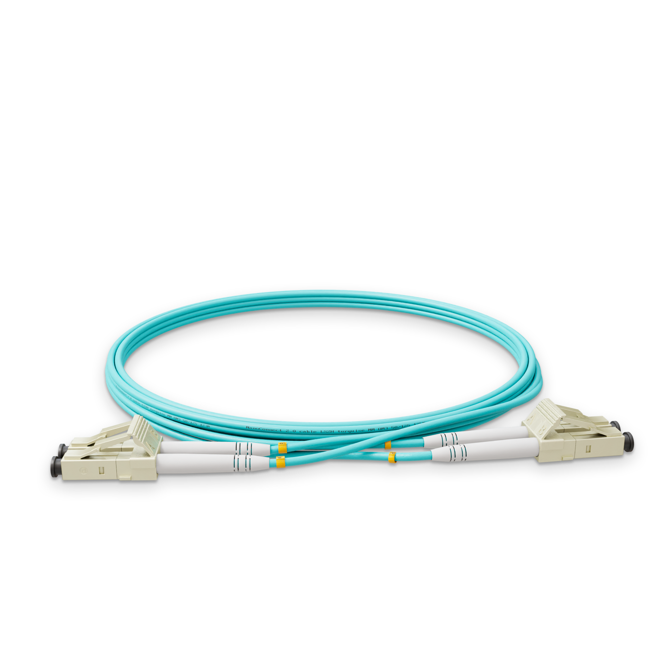 Патч-корд оптический NanoConnect LC/UPC-LC/UPC LSZH Multimode OM3 MM Duplex 2 мм 2 м Бирюзовый (2563285656)