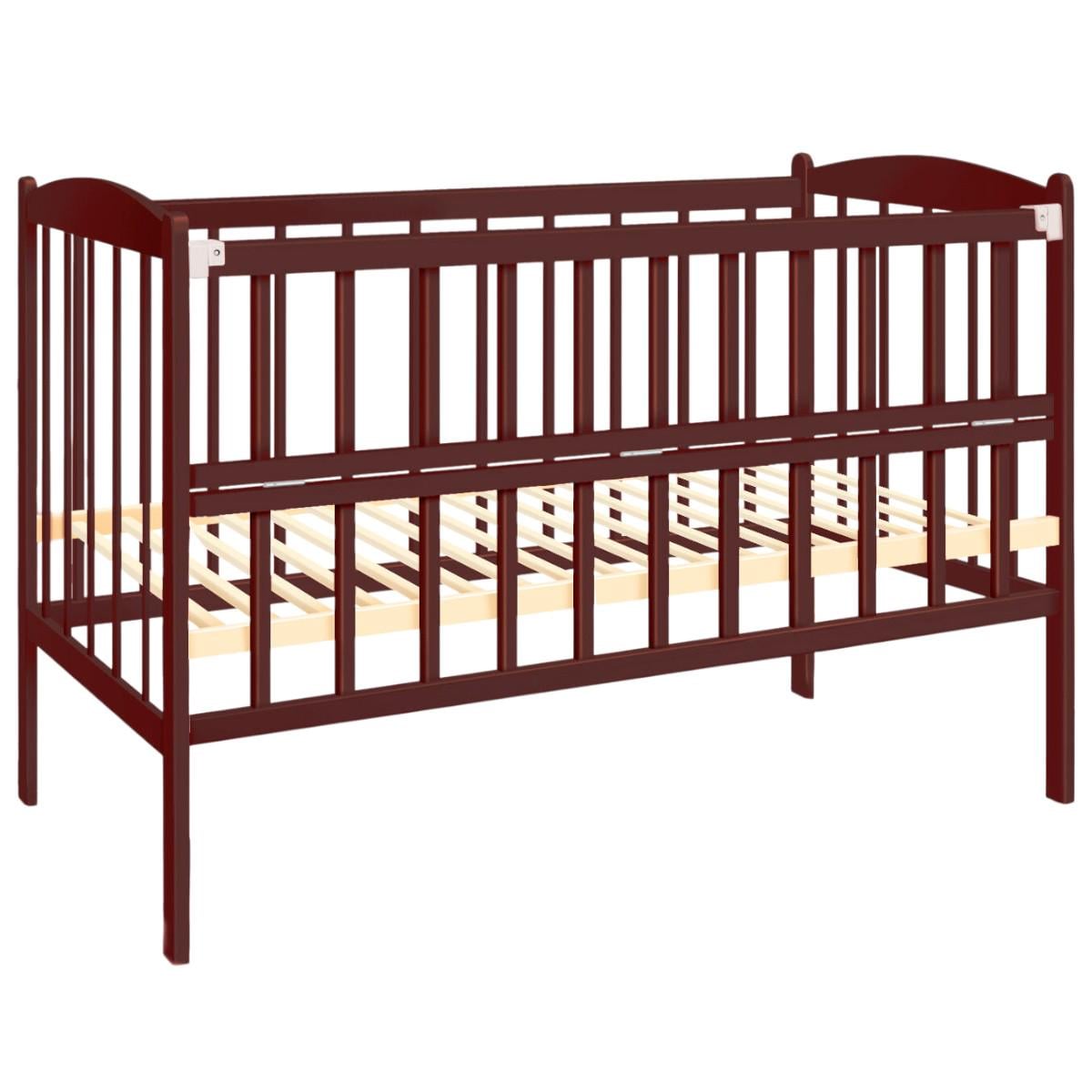 Кроватка детская маятник TOYS Радуга с откидным бортиком Шоколад Кроватка детская маятник TOYS Радуга с откидным бортиком Шоколад