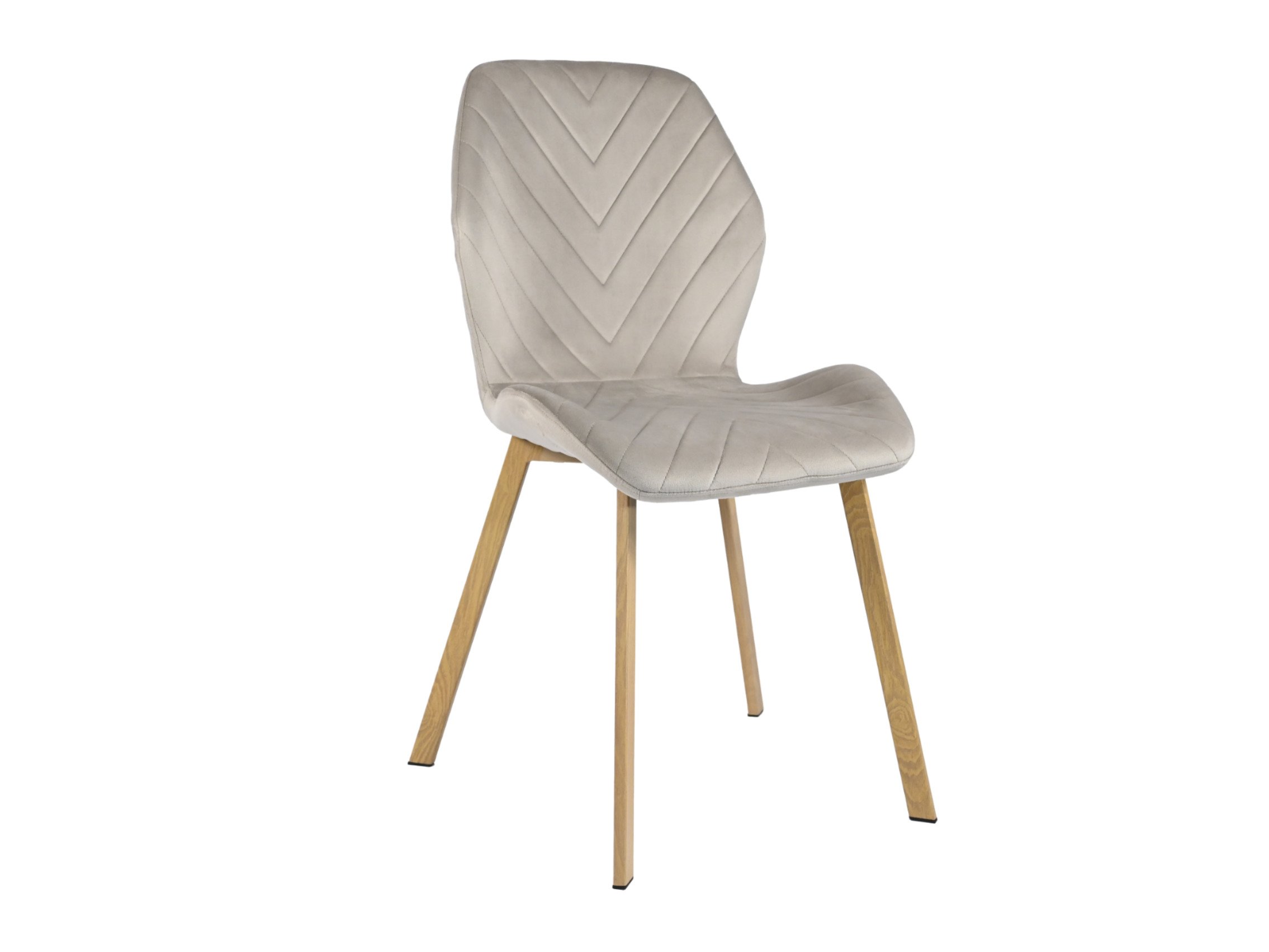 Стілець для кухні Vetro Mebel N-54 з металу/тканина велюр Капучино/Дуб (N-54-cappuccino-velur/oak)