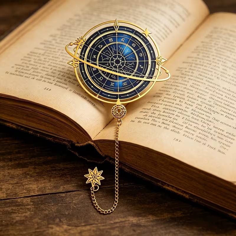 Закладка для книг металева Зоряне небо 16 см Золотистий (37242659)