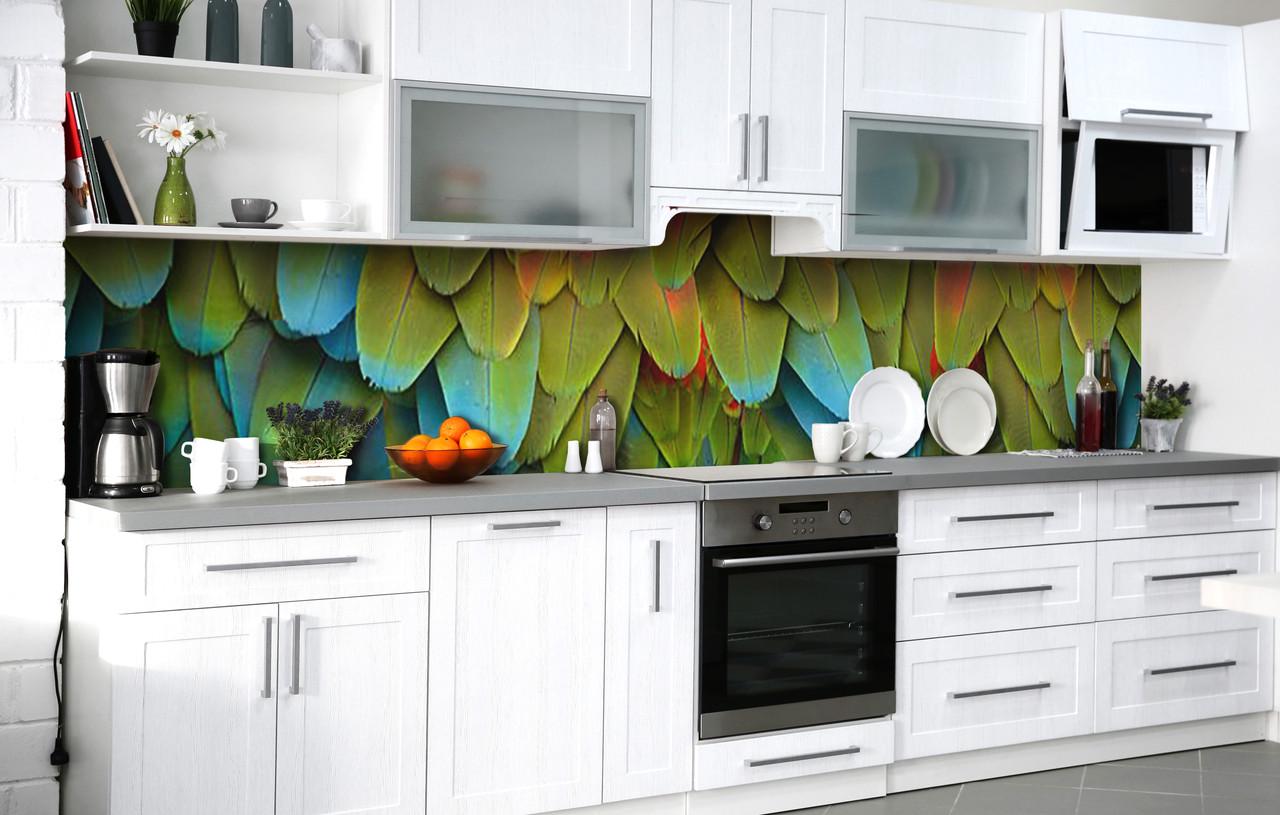 Кухонный фартук Радужные перья виниловый самоклеющийся 60х250 см Кухонный фартук Радужные перья виниловый самоклеющийся 60х250 см