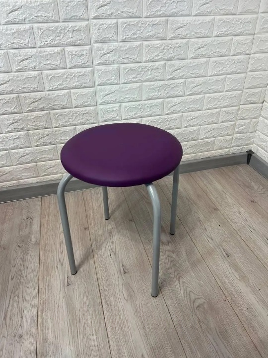Табурет кухонний Чіко металевий з м'яким сидінням 30х45 см Фіолетовий/Сірий (28374419)