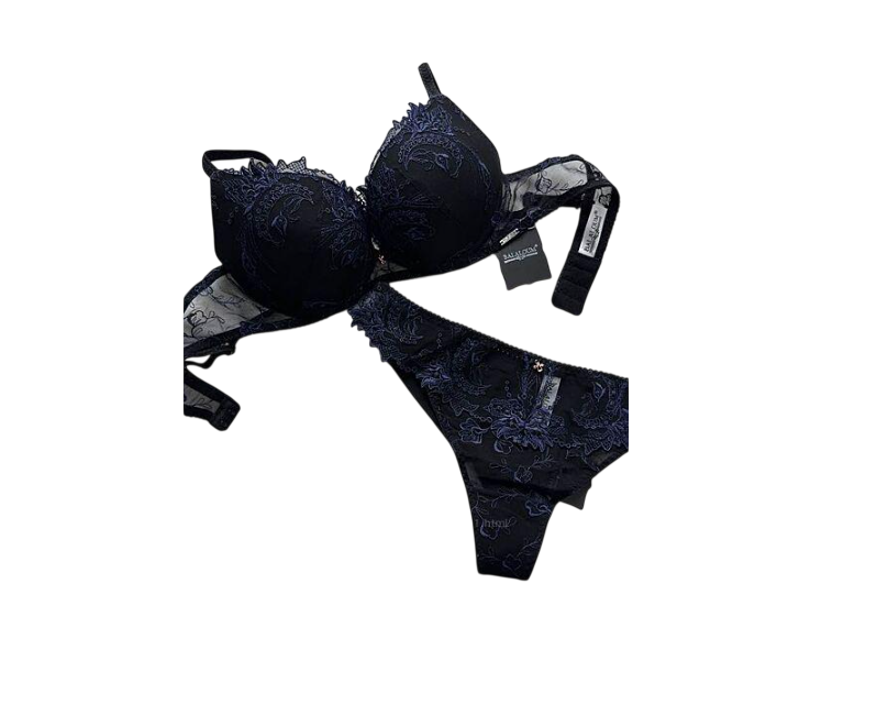 Комплект женского нижнего белья Balaloum Черный с синим (9451)