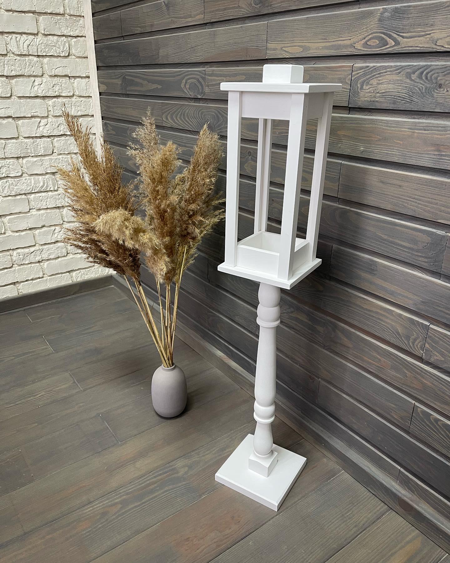 Подсвечник деревянный Wood Choice Фонарь на подставке со свечой 88 см Белый (170) - фото 2 Подсвечник деревянный Wood Choice Фонарь на подставке со свечой 88 см Белый (170) - фото 2